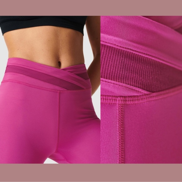 NWT‎ $88 SWEATY BETTY [ XS 4 US ] All Day Crossover Waist Leggings in Phlox Pink - Picture 3 of 14